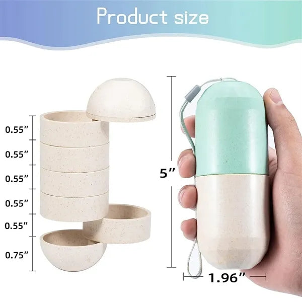 Grain Fiber Moisture Proof Weekly Pill Organizer
