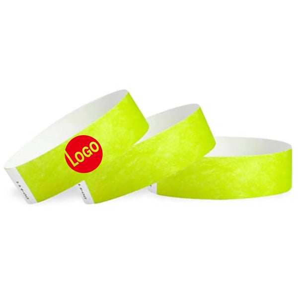 Waterproof Paper Wristbands Neon Wrist Bands