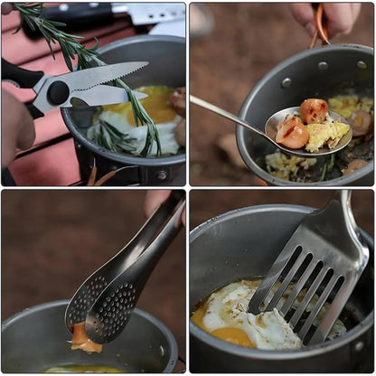 Backpacking Camping Cookware Kitchen Utensil Kit