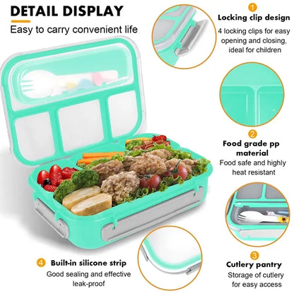 1300ML Bento Lunch Box Microwave/Dishwasher/Freezer Safe
