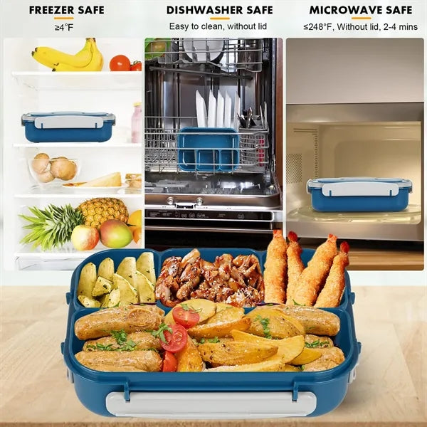 1300ML Bento Lunch Box Microwave/Dishwasher/Freezer Safe