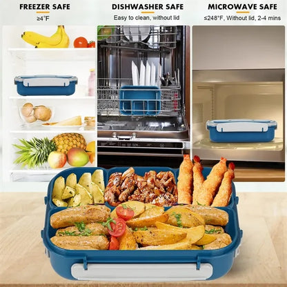 1300ML Bento Lunch Box Microwave/Dishwasher/Freezer Safe