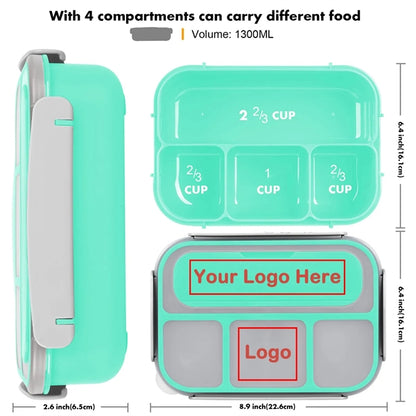 1300ML Bento Lunch Box Microwave/Dishwasher/Freezer Safe