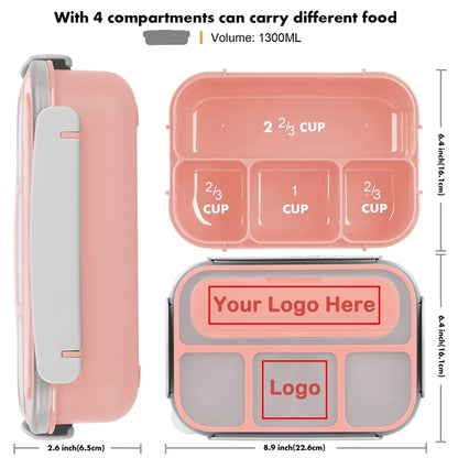 1300ML Bento Lunch Box Microwave/Dishwasher/Freezer Safe