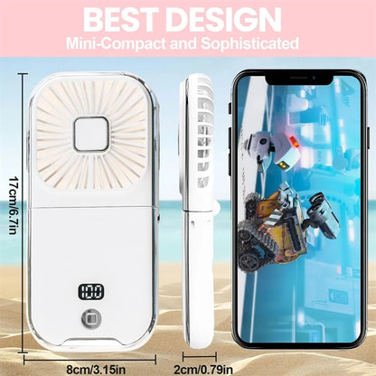 Handheld Foldable Personal Fan With Power Bank