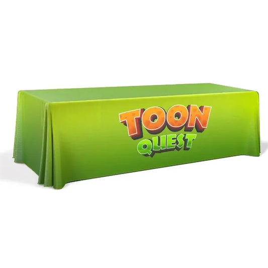 8' PREMIUM DRAPED STANDARD TABLE COVER (DYE SUBLIMATION)