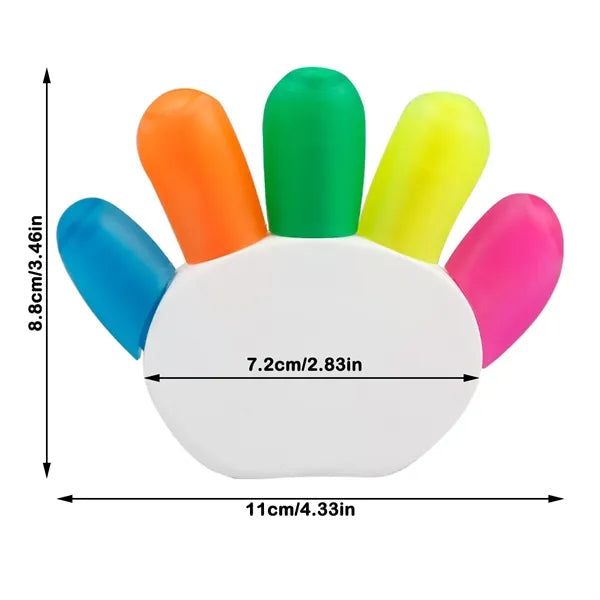Creative 5 Color in 1 Hands Shape Highlighter Marker
