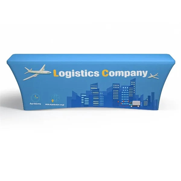 8' STANDARD STRETCH TABLE COVER (FULL COLOR DYE SUBLIMATION)