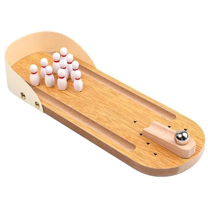 Mini Wooden Table Bowling Game