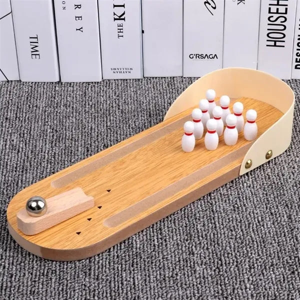 Mini Wooden Table Bowling Game