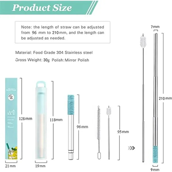 Portable Stainless Steel Straw Set