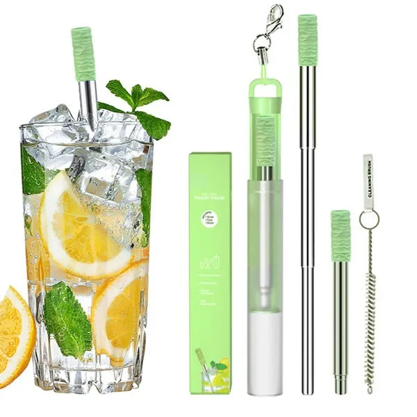 Portable Stainless Steel Straw Set