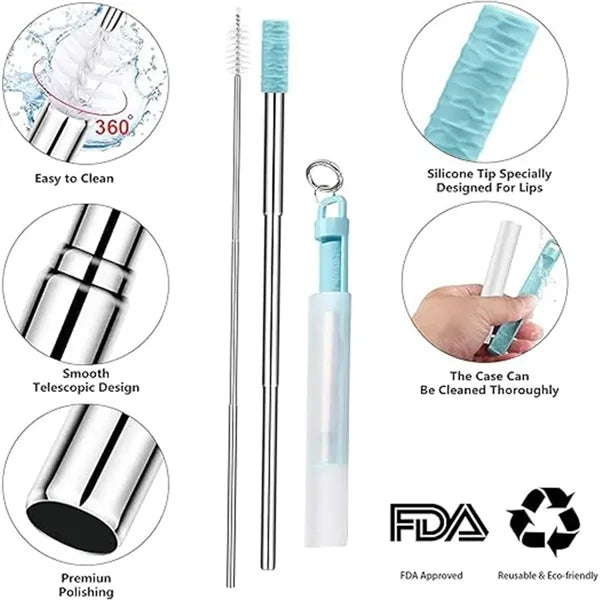 Portable Stainless Steel Straw Set