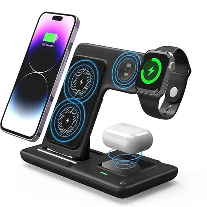 Wireless 3 In 1 Charger Station Compatible