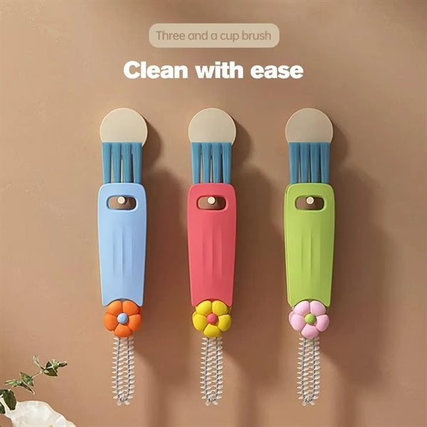 3 In 1 Multifunctional Cup Lid Cleaning Brush
