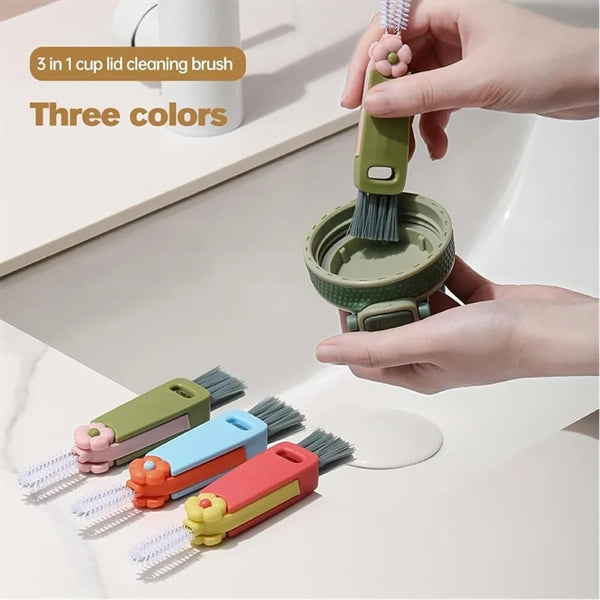 3 In 1 Multifunctional Cup Lid Cleaning Brush
