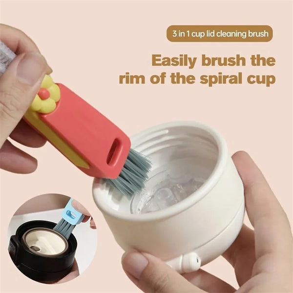 3 In 1 Multifunctional Cup Lid Cleaning Brush