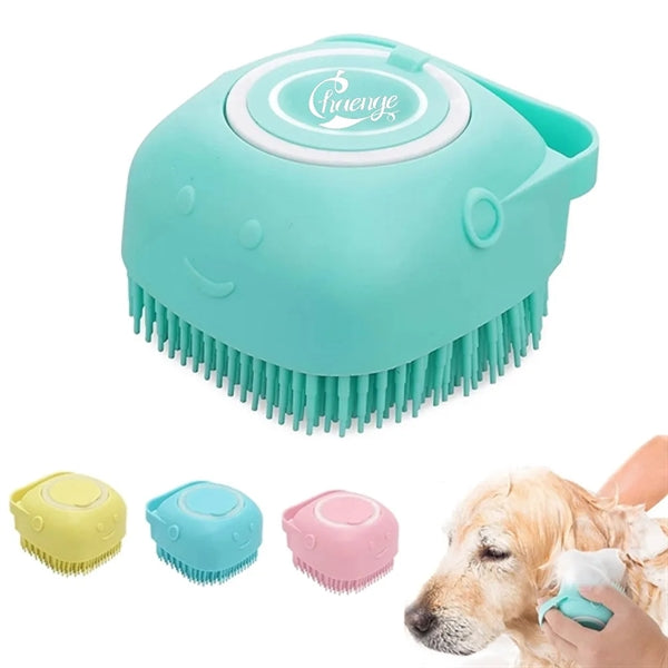 Dog Cat Bath Brush Comb Silicone Rubbe