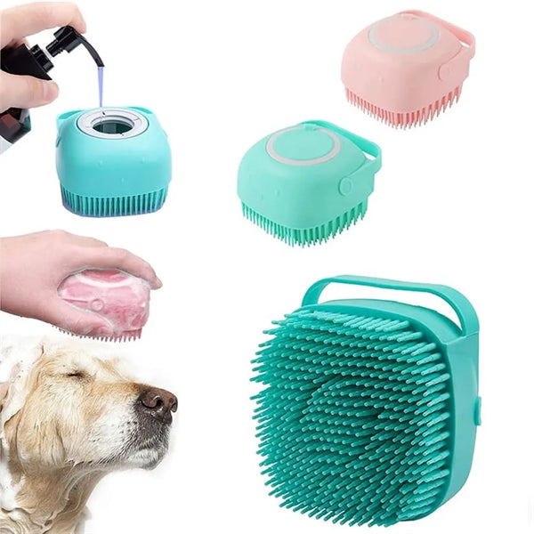 Dog Cat Bath Brush Comb Silicone Rubbe