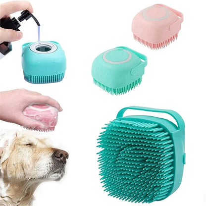 Dog Cat Bath Brush Comb Silicone Rubbe
