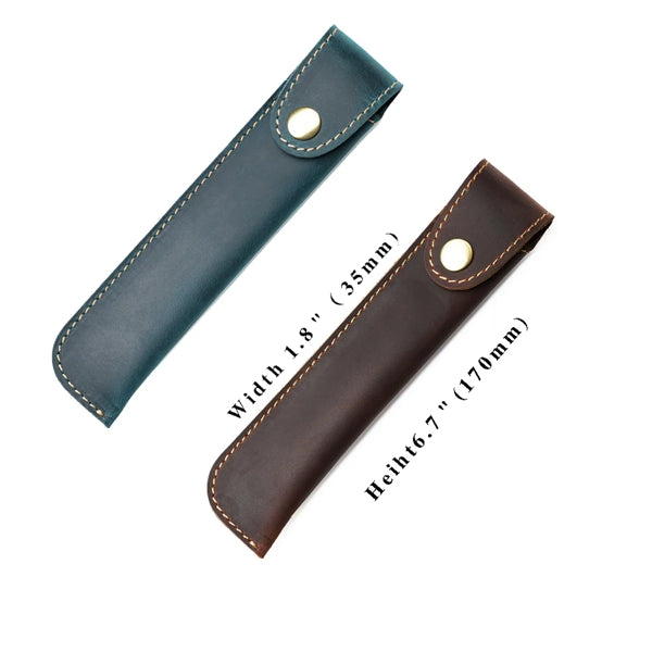 Luxury Real Leather Pouch Pen Holder Case for School