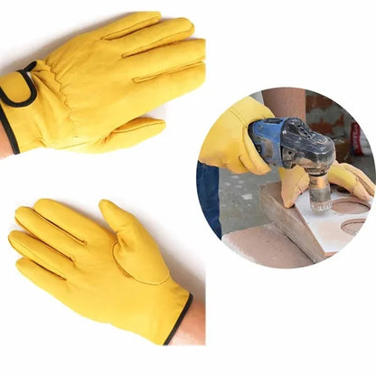 Men's Safe Real Leather Work Gloves