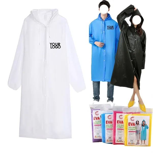 Non Disposable Eva Transparent Plastic Long Adult Raincoat