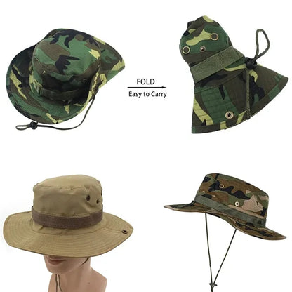 Fishing Safari Bucket Hat Camouflage Tactical Cap