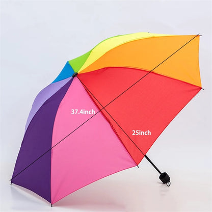 Folding Portable Travel Rainbow Umbrella