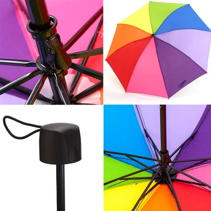 Folding Portable Travel Rainbow Umbrella