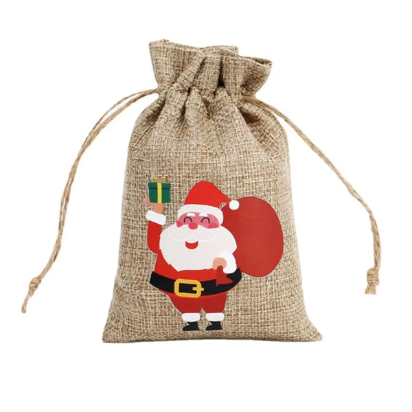 Christmas Linen Gift Bag