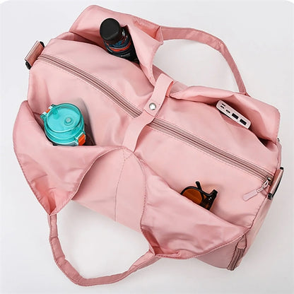 Women'S Fitness Bag With Wet-Dry Separation And Mat Holder