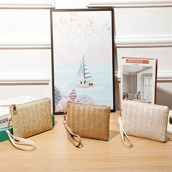 Summer Beach Straw Clutch Purs