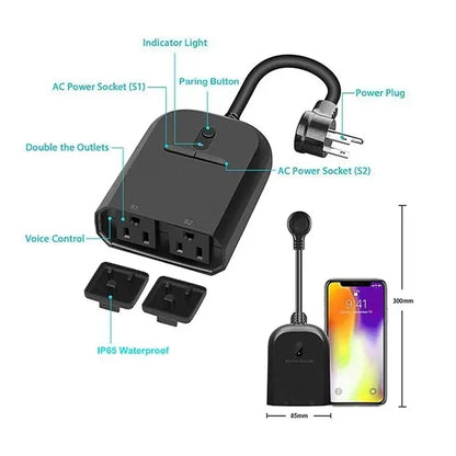 Dual Port Outdoor Smart Dimmer Plug