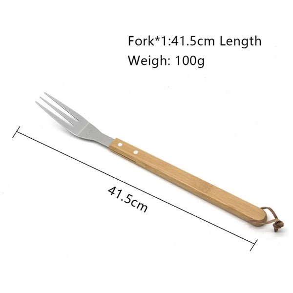 Packs Stainless Steel Bbq Grill Tool Set With Bamboo Box