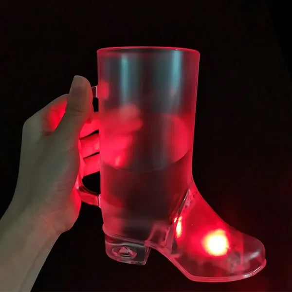 16 Oz Flashing Bar Boot Glass 8 Mode Led Light-Up Beer Mug