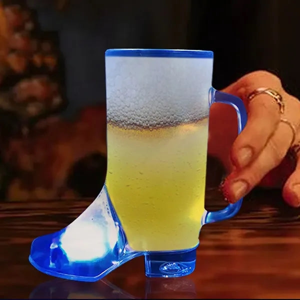 16 Oz Flashing Bar Boot Glass 8 Mode Led Light-Up Beer Mug