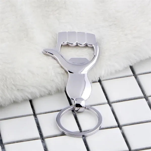 Palm shape bottle opener with key chain