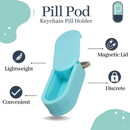 Keychain Pill Holder Micro-Sized with Magnetic Slide