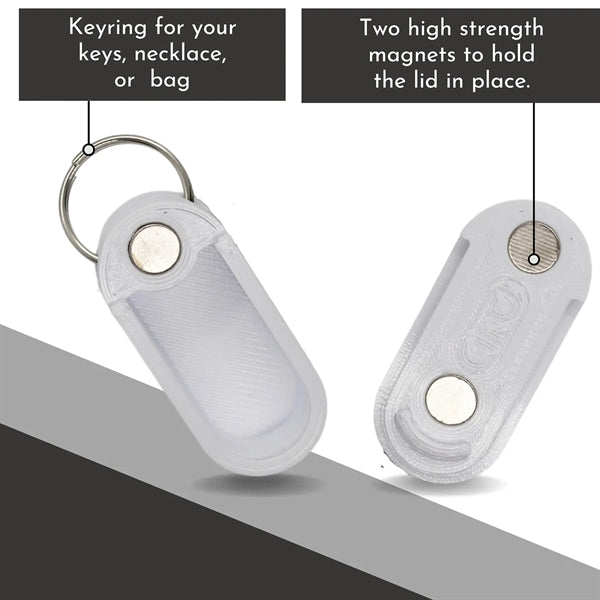 Keychain Pill Holder Micro-Sized with Magnetic Slide