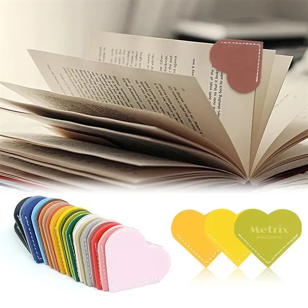 Heart Shape Leather Bookmarks