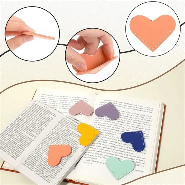 Heart Shape Leather Bookmarks