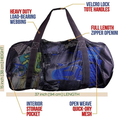 Mesh Dive Duffel Bag For Scuba Or Snorkeling