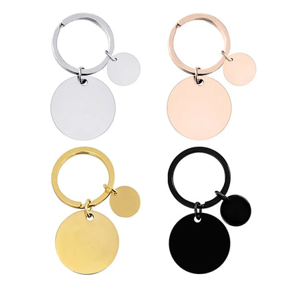 Metal Keychain With Round Tag Pendant