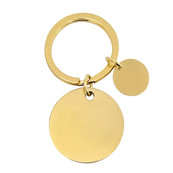 Metal Keychain With Round Tag Pendant
