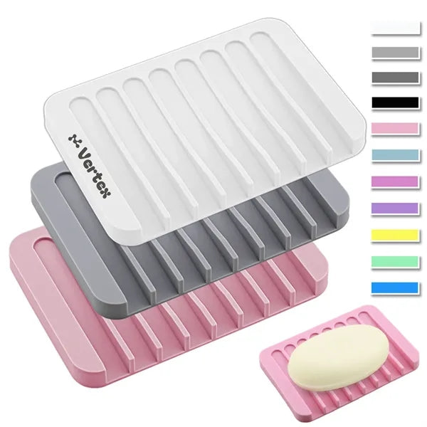 Silicone Self Draining Soap Holder Dish