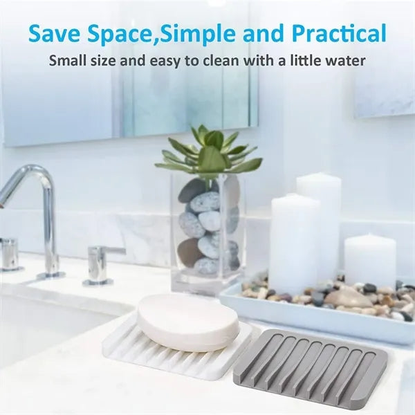 Silicone Self Draining Soap Holder Dish