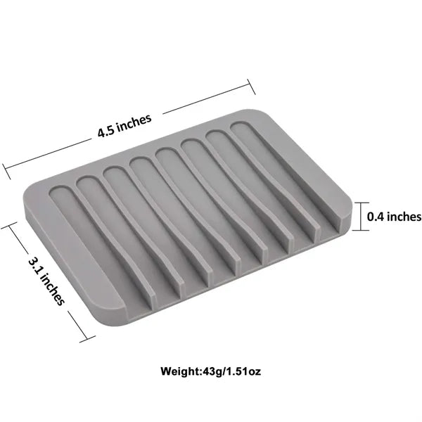 Silicone Self Draining Soap Holder Dish