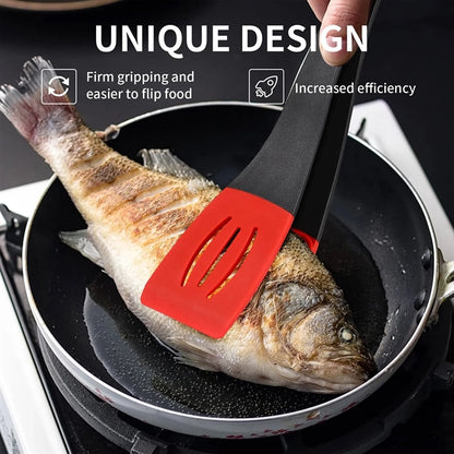 3 in 1 Kitchen Silicone Spatula Tongs