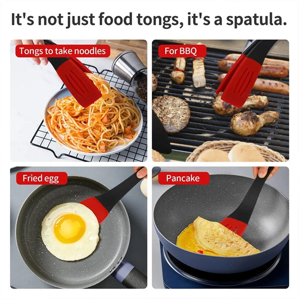 3 in 1 Kitchen Silicone Spatula Tongs